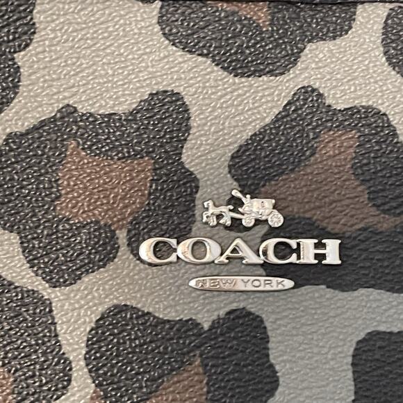 Coach Black and Brown Leopard Print Tote - Picture 3 of 16